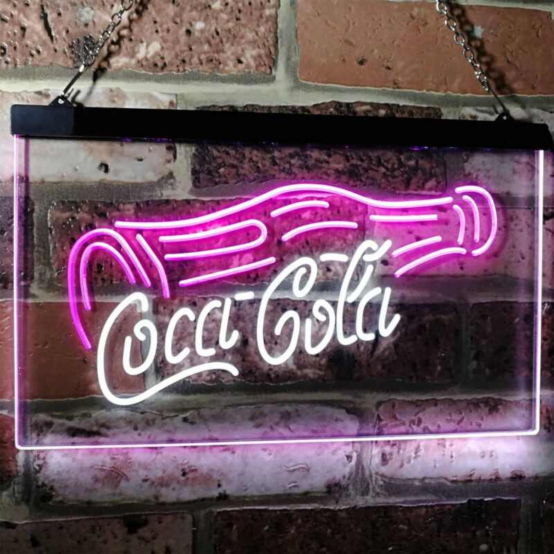 Coca Cola Bottle Drink LED Sign Man Cave Home Bar Pub Decor