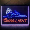 Coors Light Girl Lady 3-Color LED Sign Man Cave Home Bar Pub Decor