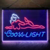 Coors Light Girl Lady 3-Color LED Sign Man Cave Home Bar Pub Decor