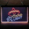 Coors Light Mexican Hat 3-Color LED Sign Man Cave Home Bar Pub Decor