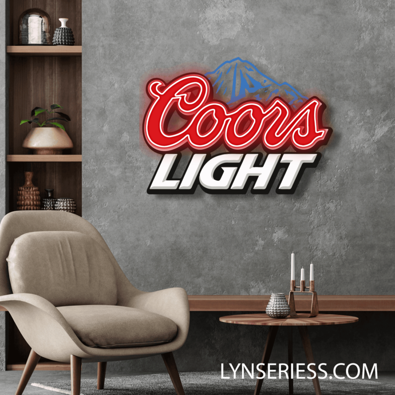 Coors Light Neon LED Sign Acrylic Artwork Home Bar Decor