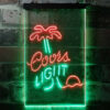 Coors Light Palm Tree LED Sign Home Bar Decor