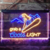 Coors Light Ski Sport LED Sign Man Cave Home Bar Pub Decor