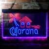 Corona Cabin Island Palm Tree LED Sign Home Bar Decor