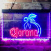 Corona Palm Tree Island Simple LED Sign Man Cave Home Bar Pub Decor