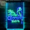 Corona Parrot Palm Tree Bar LED Sign Man Cave Decor