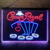 Crown Royal Casino Poker 3-Color LED Sign Man Cave Home Bar Pub Decor