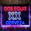 Dos Equis XX Cerveza 3-Color LED Sign Man Cave Home Bar Pub Decor