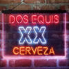 Dos Equis XX Cerveza 3-Color LED Sign Man Cave Home Bar Pub Decor