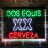 Dos Equis XX Cerveza 3-Color LED Sign Man Cave Home Bar Pub Decor