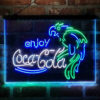 Enjoy Coca Cola Parrot 3-Color LED Sign Man Cave Home Bar Pub Decor