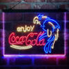 Enjoy Coca Cola Parrot 3-Color LED Sign Man Cave Home Bar Pub Decor