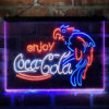 Enjoy Coca Cola Parrot 3-Color LED Sign Man Cave Home Bar Pub Decor