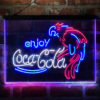 Enjoy Coca Cola Parrot 3-Color LED Sign Man Cave Home Bar Pub Decor