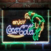 Enjoy Coca Cola Parrot 3-Color LED Sign Man Cave Home Bar Pub Decor