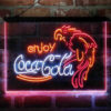 Enjoy Coca Cola Parrot 3-Color LED Sign Man Cave Home Bar Pub Decor