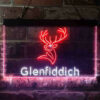 Glenfiddich Whisky Deer Wine Home Bar Neon Light LED Sign Man Cave Decor