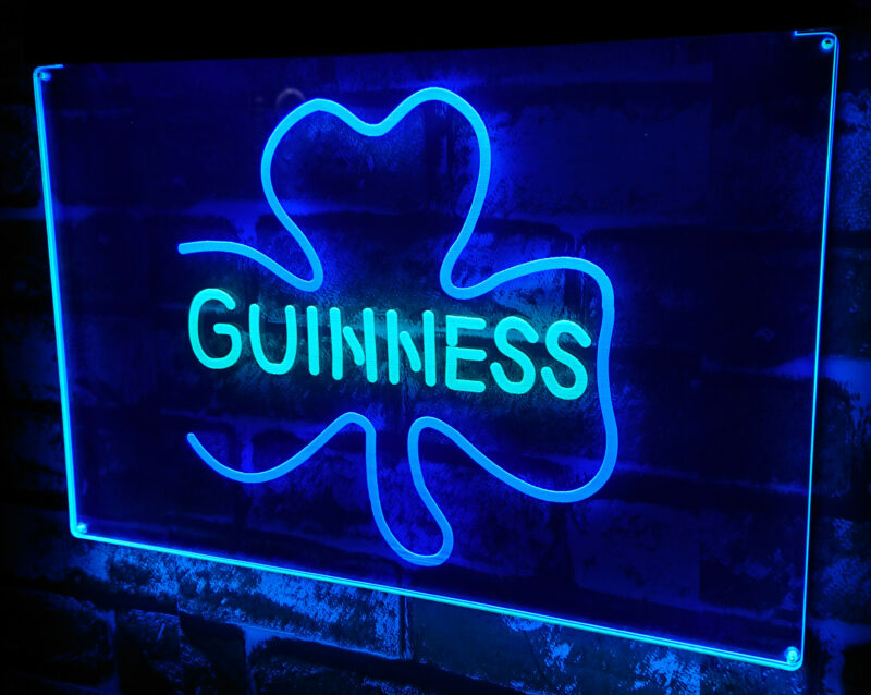 Guinness Shamrock LED Sign Man Cave Home Bar Pub Decor