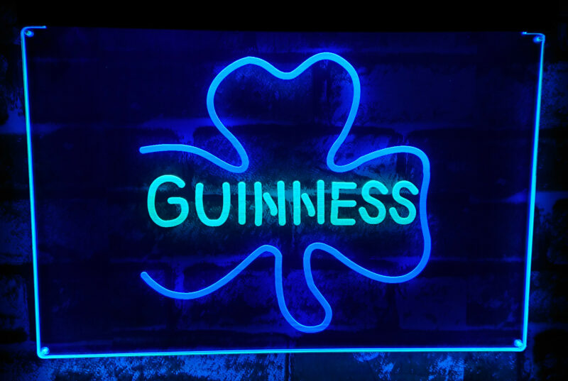 Guinness Shamrock LED Sign Man Cave Home Bar Pub Decor