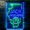 Illinois Jack Daniel's Home Bar Neon Light LED Sign Man Cave Decor