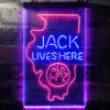 Illinois Jack Daniel's Home Bar Neon Light LED Sign Man Cave Decor