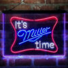 It Miller Time 3-Color LED Sign Man Cave Home Bar Pub Decor