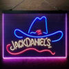 Jack Daniel Hat 3-Color LED Sign Man Cave Home Bar Pub Decor