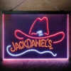 Jack Daniel Hat 3-Color LED Sign Man Cave Home Bar Pub Decor