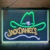 Jack Daniel Hat 3-Color LED Sign Man Cave Home Bar Pub Decor