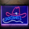 Jack Daniel Hat 3-Color LED Sign Man Cave Home Bar Pub Decor