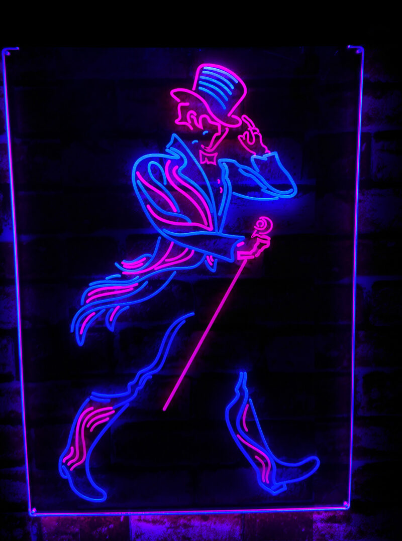 Johnnie Walker Detail Logo LED Sign Man Cave Home Bar Pub Decor