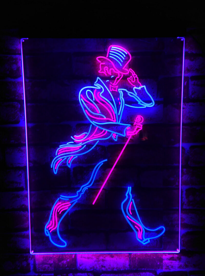 Johnnie Walker Detail Logo LED Sign Man Cave Home Bar Pub Decor