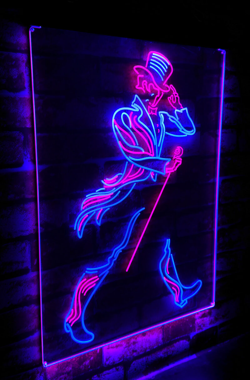 Johnnie Walker Detail Logo LED Sign Man Cave Home Bar Pub Decor