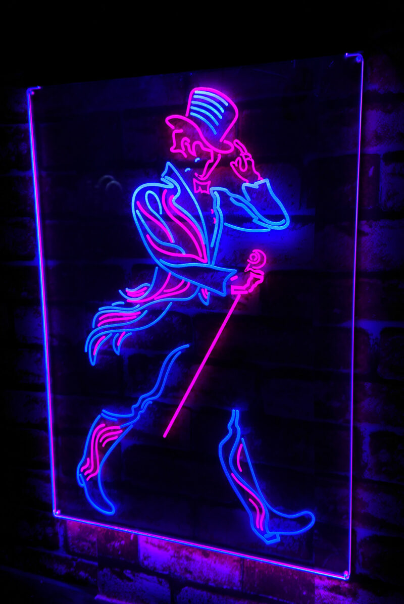 Johnnie Walker Detail Logo LED Sign Man Cave Home Bar Pub Decor