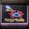 Margaritaville Crab 3-Color LED Sign Man Cave Home Bar Pub Decor