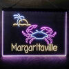 Margaritaville Crab 3-Color LED Sign Man Cave Home Bar Pub Decor