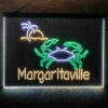 Margaritaville Crab 3-Color LED Sign Man Cave Home Bar Pub Decor