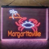 Margaritaville Crab 3-Color LED Sign Man Cave Home Bar Pub Decor