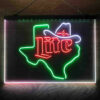 Miller Lite Cowboys Hat Texas 3-Color LED Sign Man Cave Home Bar Pub Decor