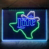 Miller Lite Cowboys Hat Texas 3-Color LED Sign Man Cave Home Bar Pub Decor