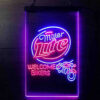 Miller Lite Motorcycle Bikers Garage LED Sign Man Cave Home Bar Pub Decor