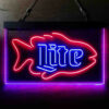 Miller Lite Salmon Fish LED Sign Man Cave Home Bar Pub Decor