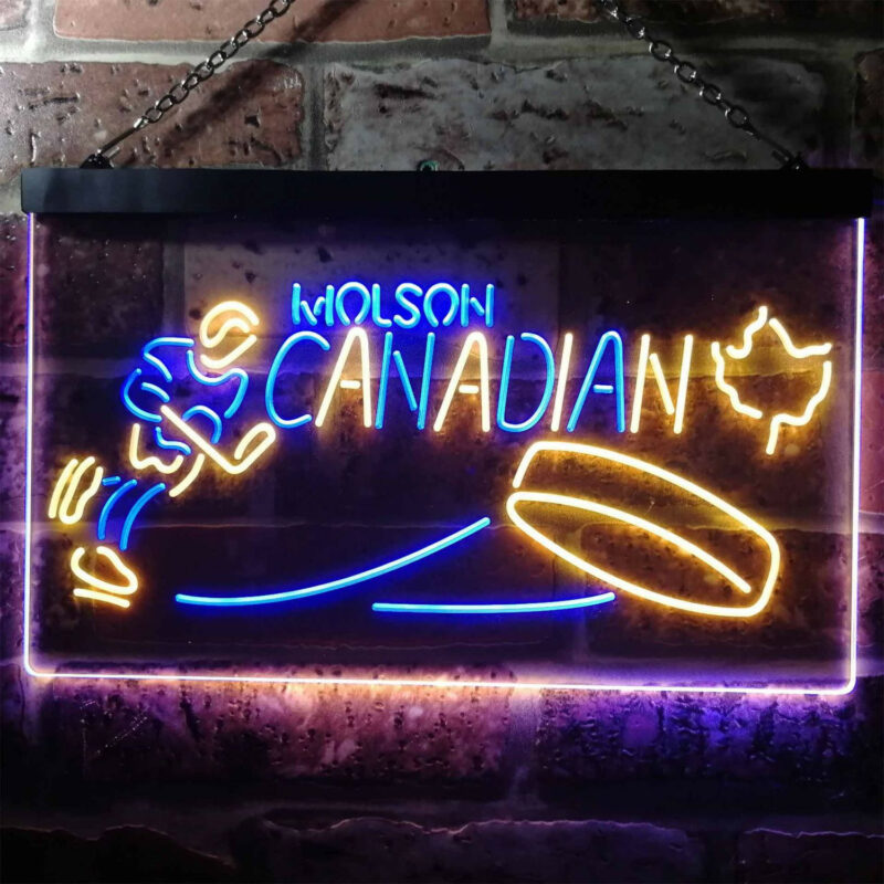 Molson Canadian Hockey LED Sign Man Cave Home Bar Pub Decor