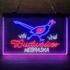 Nebraska Pheasant Hunter Budweiser 3-Color LED Sign Man Cave Home Bar Pub Decor