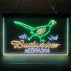 Nebraska Pheasant Hunter Budweiser 3-Color LED Sign Man Cave Home Bar Pub Decor