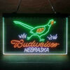 Nebraska Pheasant Hunter Budweiser 3-Color LED Sign Man Cave Home Bar Pub Decor