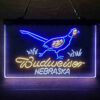 Nebraska Pheasant Hunter Budweiser 3-Color LED Sign Man Cave Home Bar Pub Decor