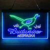 Nebraska Pheasant Hunter Budweiser 3-Color LED Sign Man Cave Home Bar Pub Decor