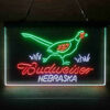 Nebraska Pheasant Hunter Budweiser 3-Color LED Sign Man Cave Home Bar Pub Decor