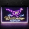 Nebraska Pheasant Hunter Budweiser 3-Color LED Sign Man Cave Home Bar Pub Decor